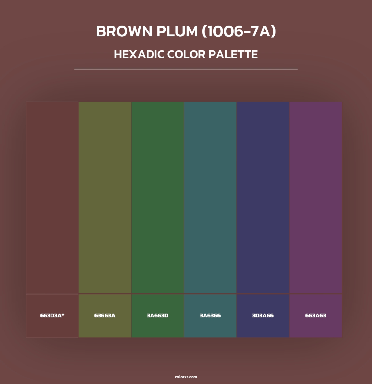 Brown Plum (1006-7A) - Hexadic Color Palette