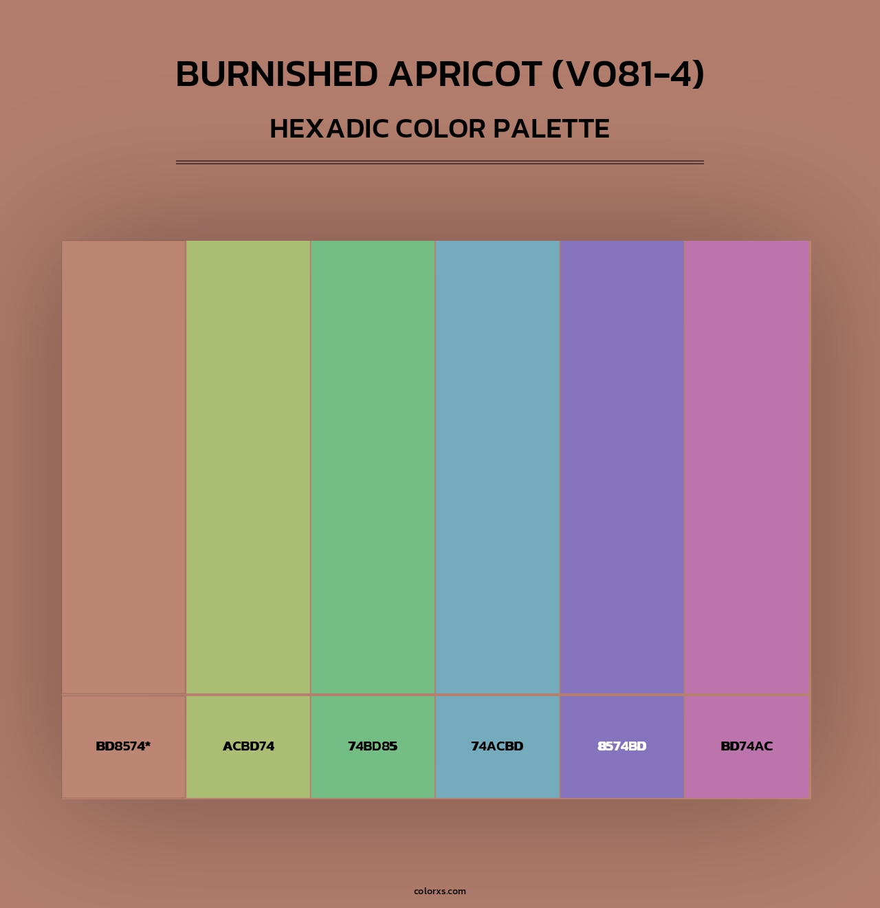 Burnished Apricot (V081-4) - Hexadic Color Palette