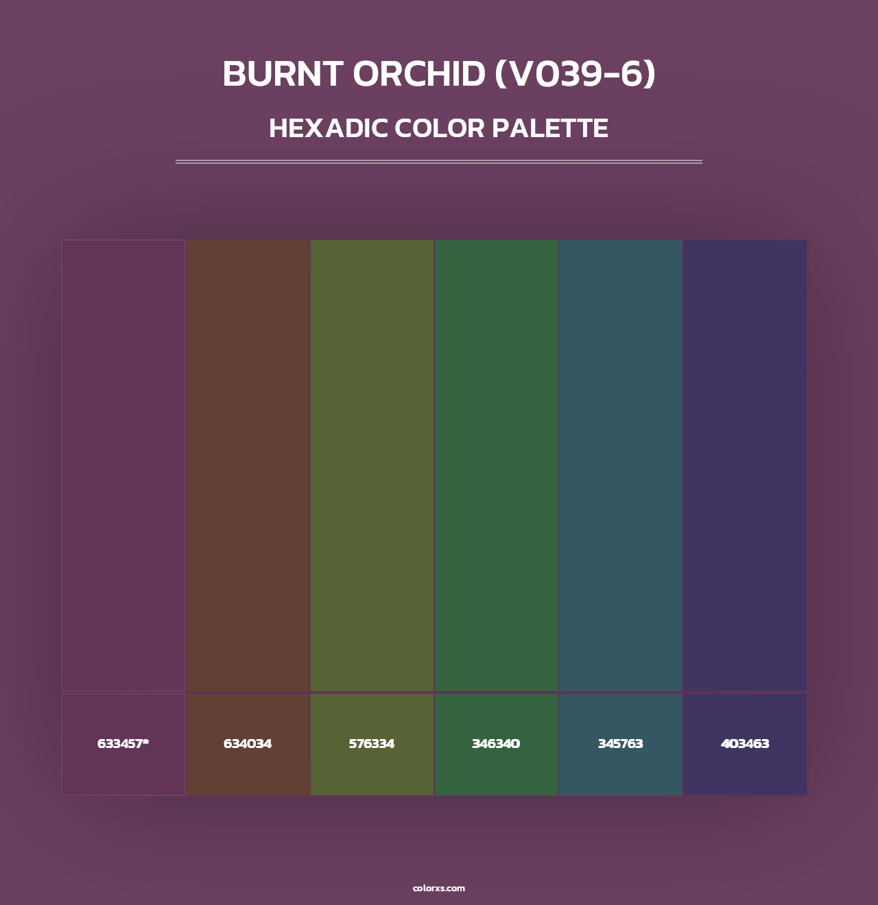 Burnt Orchid (V039-6) - Hexadic Color Palette