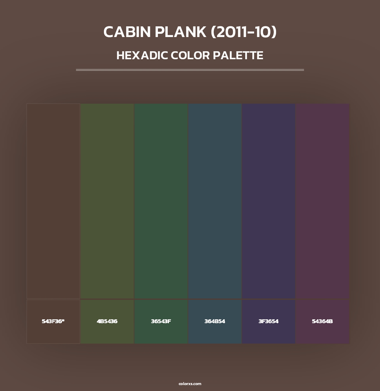 Cabin Plank (2011-10) - Hexadic Color Palette
