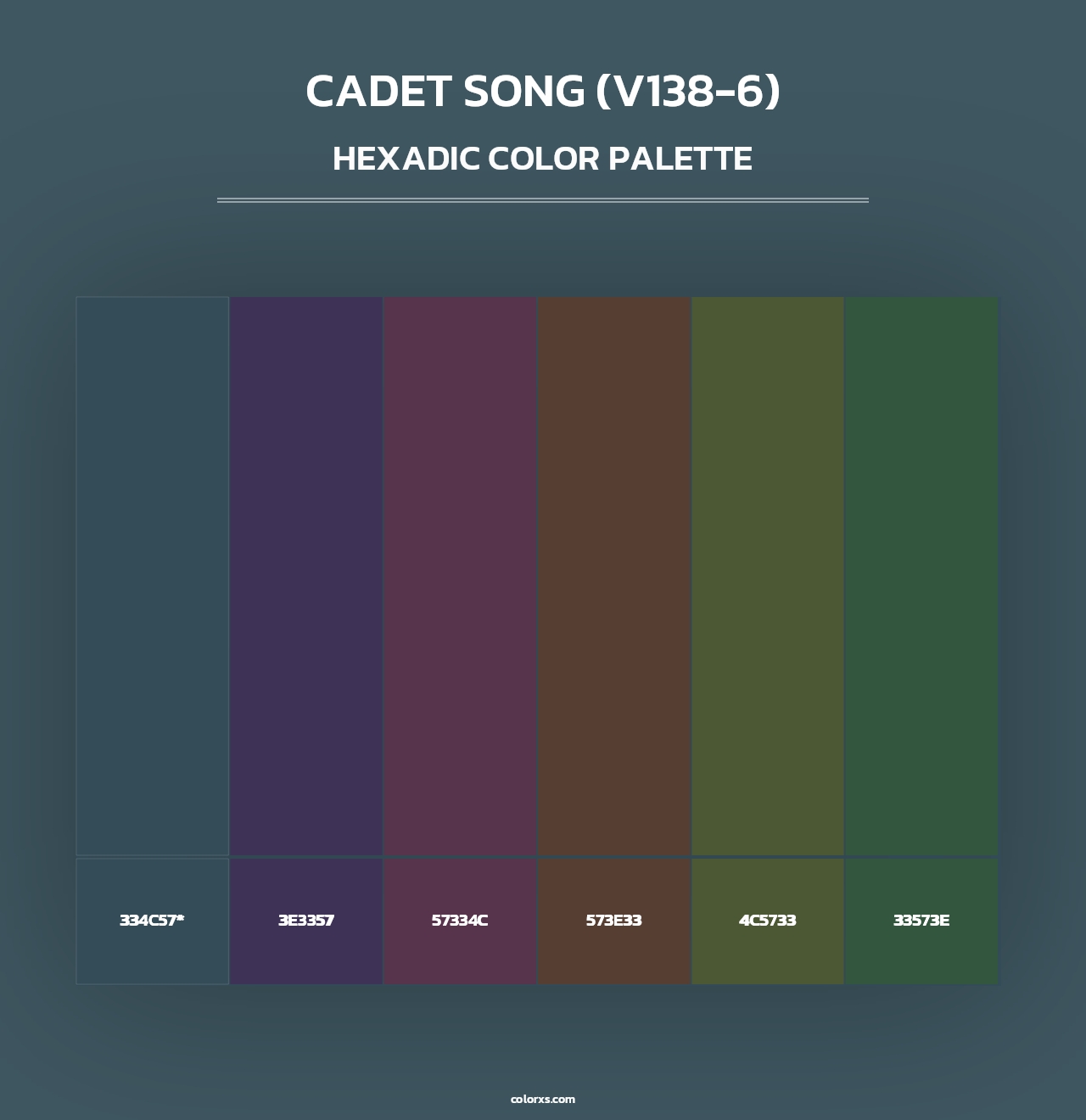 Cadet Song (V138-6) - Hexadic Color Palette