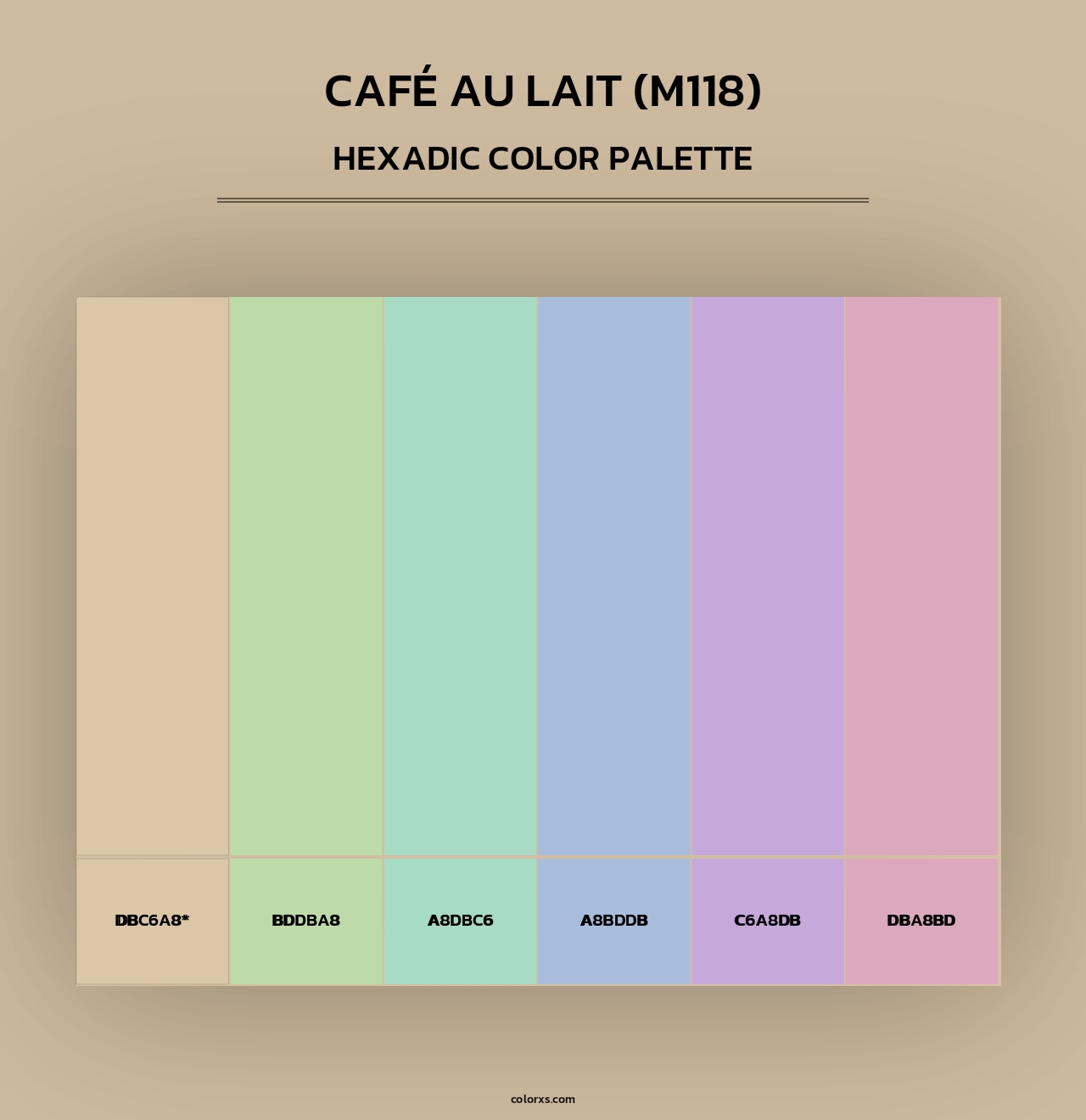 Café Au Lait (M118) - Hexadic Color Palette