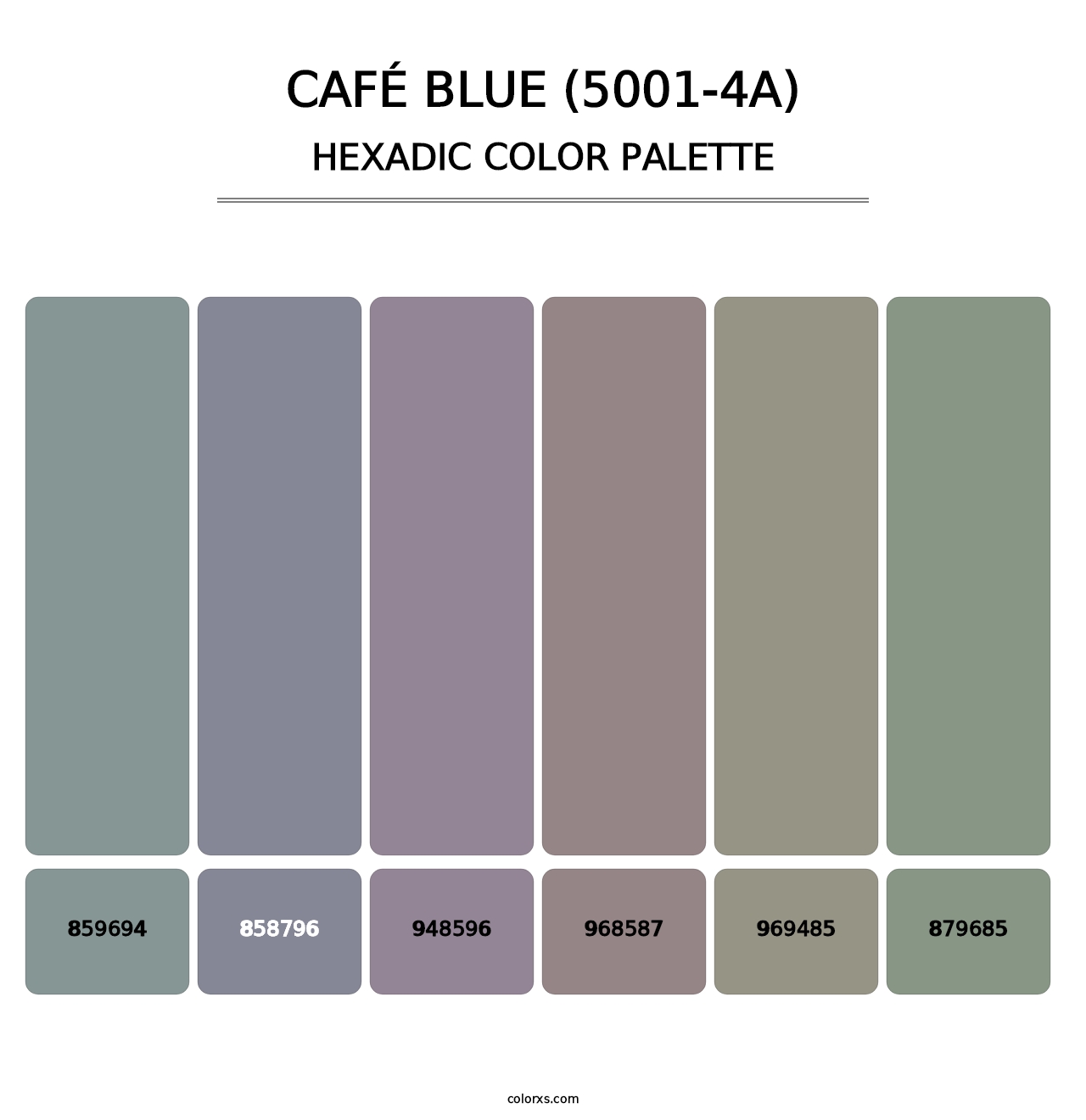 Café Blue (5001-4A) - Hexadic Color Palette