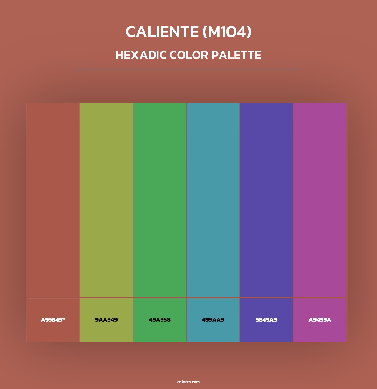 Caliente (M104) - Hexadic Color Palette
