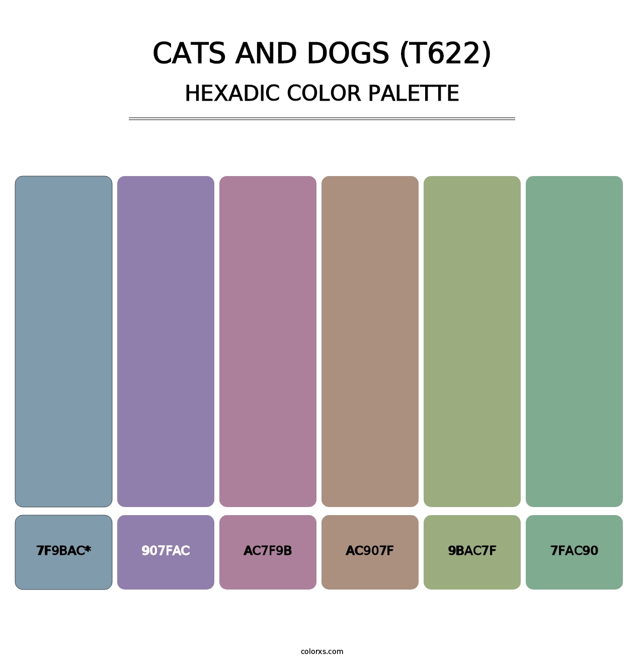 Cats and Dogs (T622) - Hexadic Color Palette