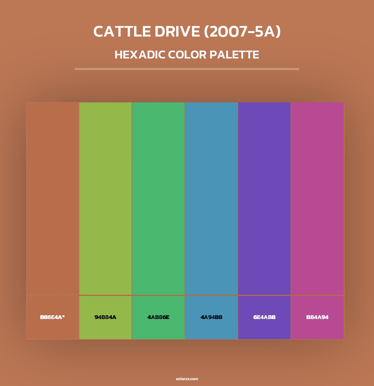 Cattle Drive (2007-5A) - Hexadic Color Palette