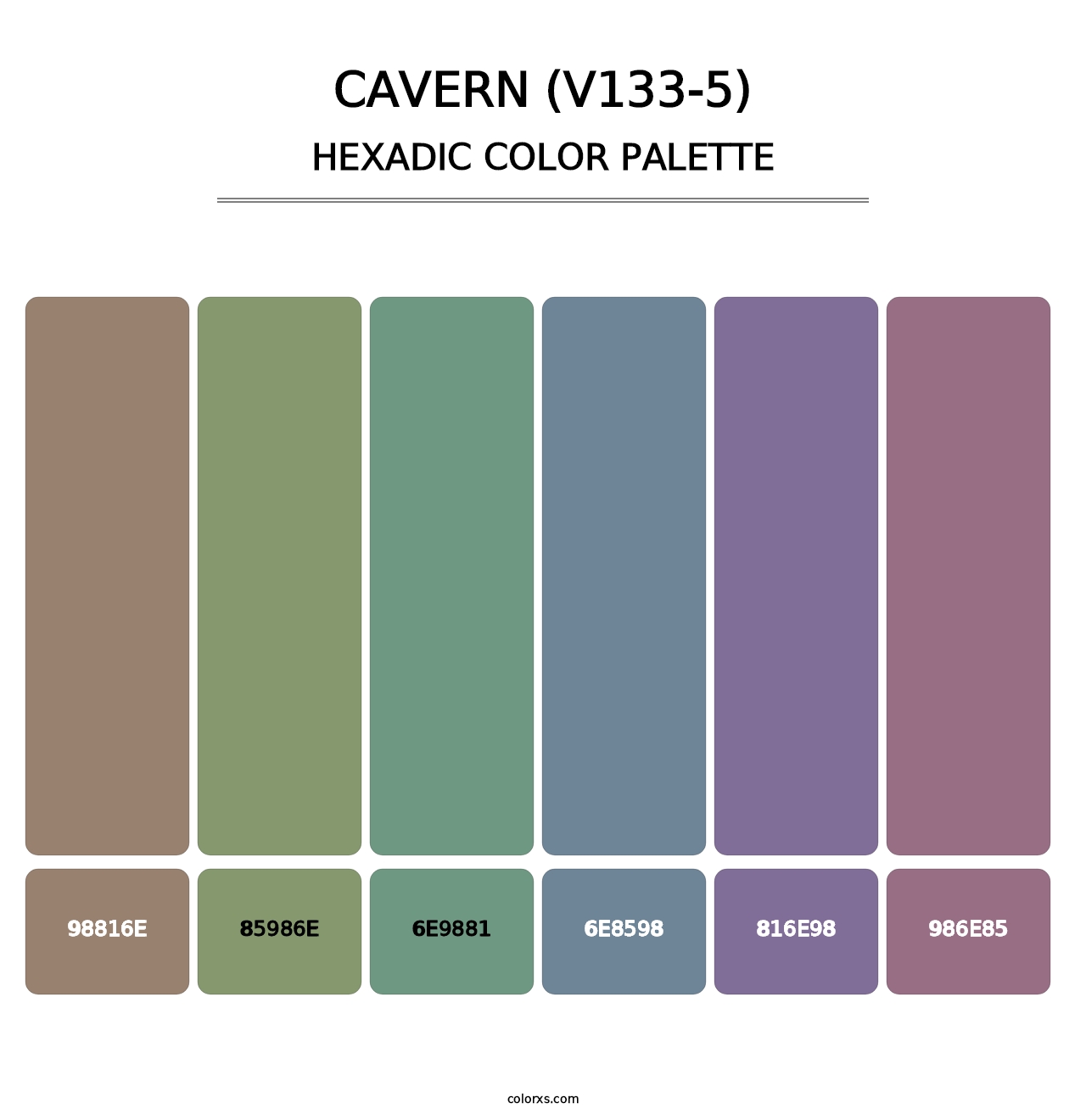 Cavern (V133-5) - Hexadic Color Palette