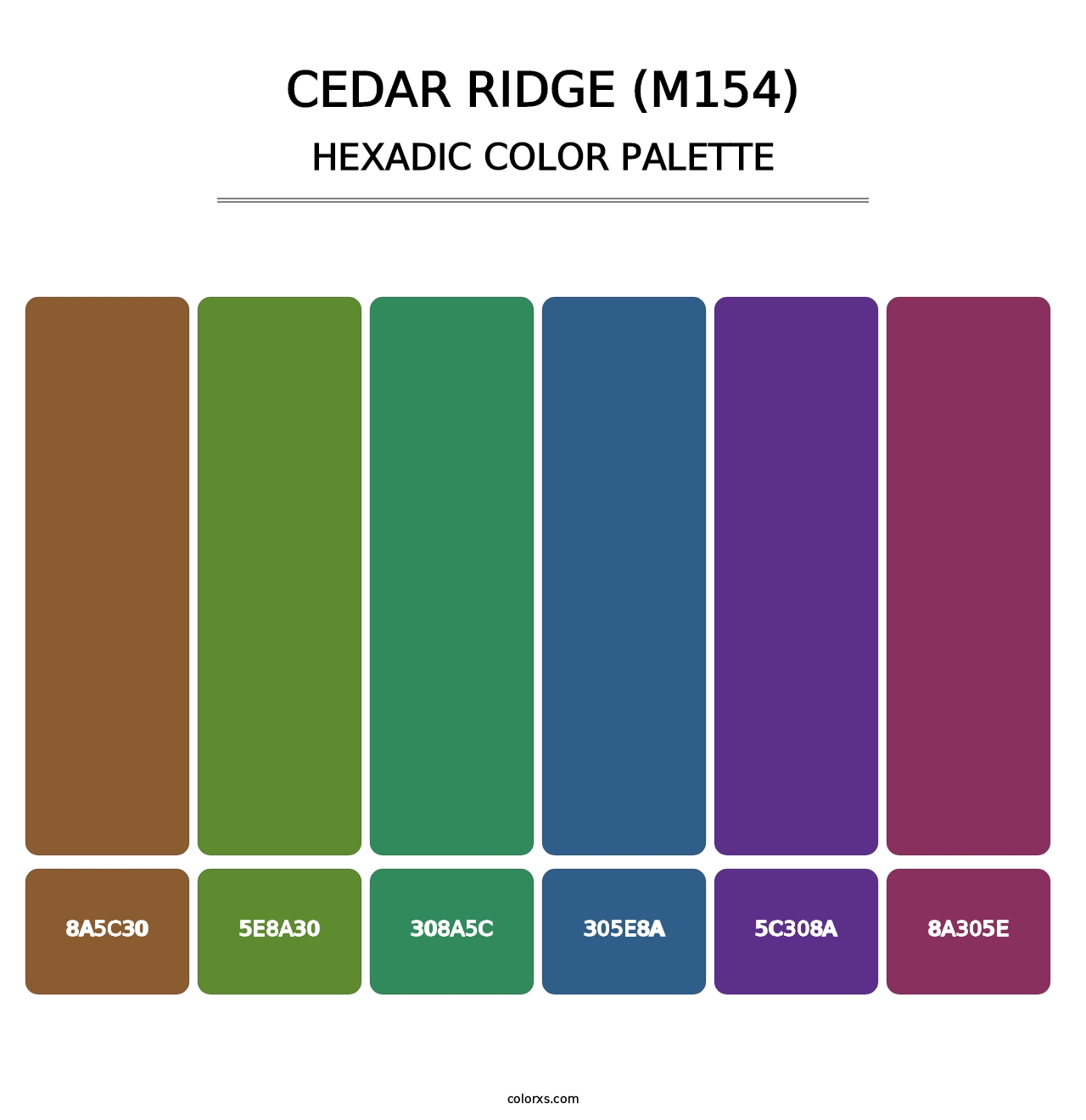 Cedar Ridge (M154) - Hexadic Color Palette