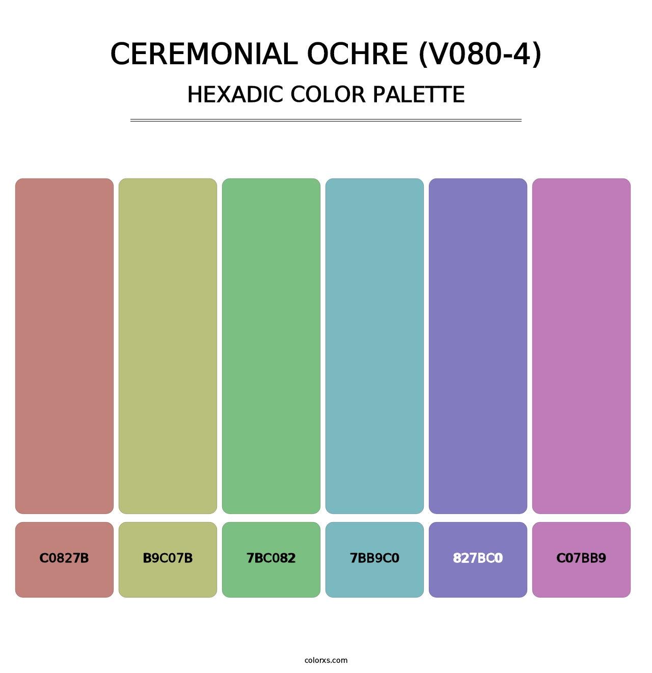 Ceremonial Ochre (V080-4) - Hexadic Color Palette