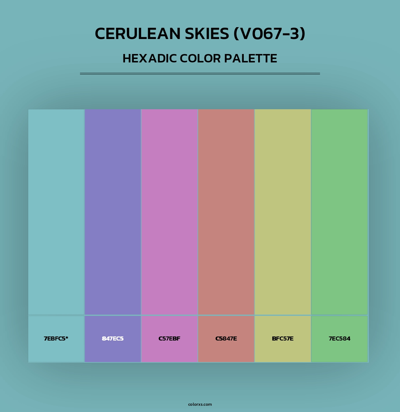Cerulean Skies (V067-3) - Hexadic Color Palette