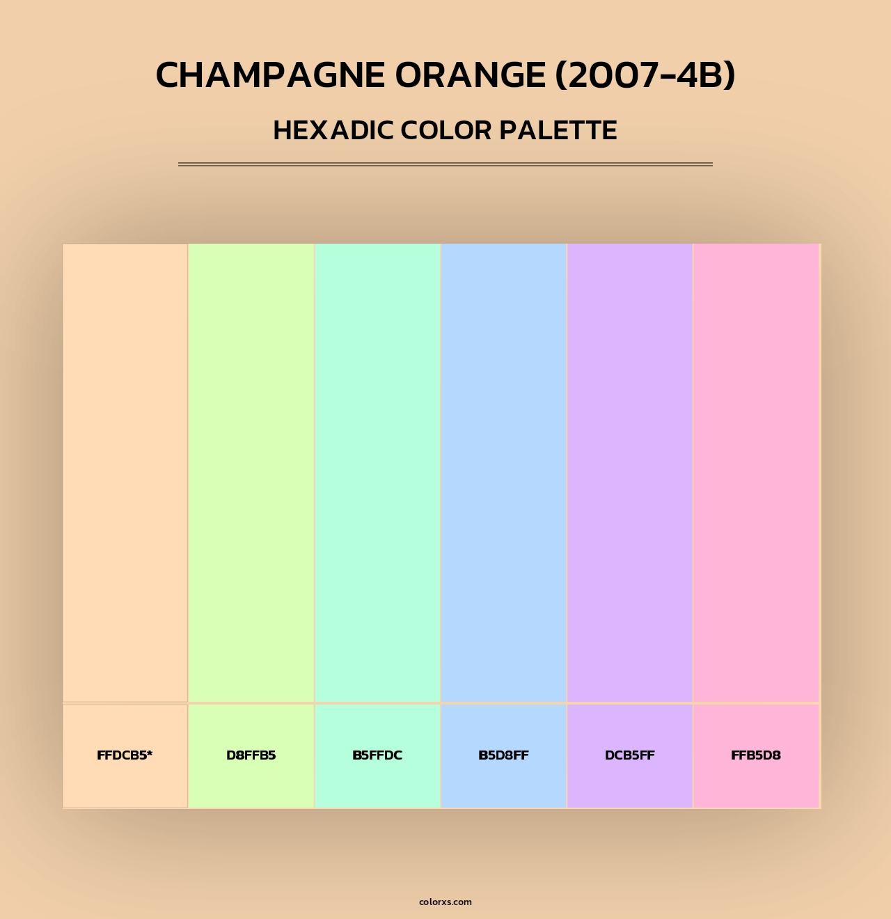 Champagne Orange (2007-4B) - Hexadic Color Palette