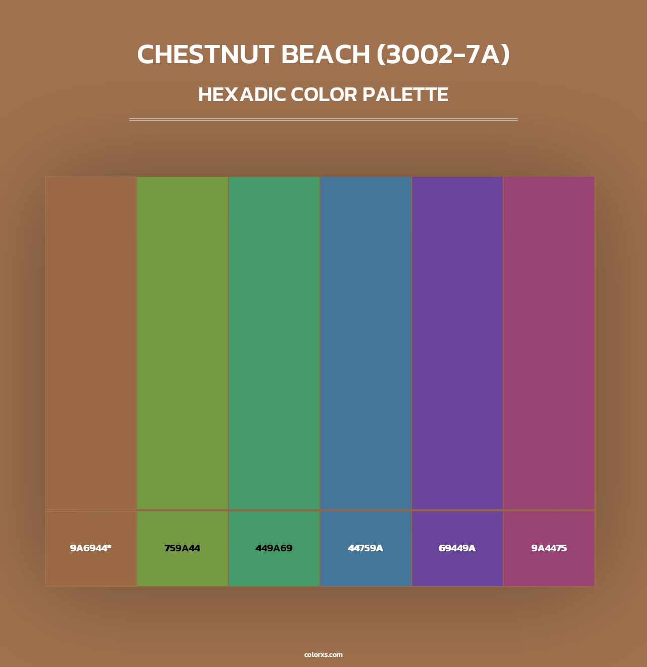 Chestnut Beach (3002-7A) - Hexadic Color Palette