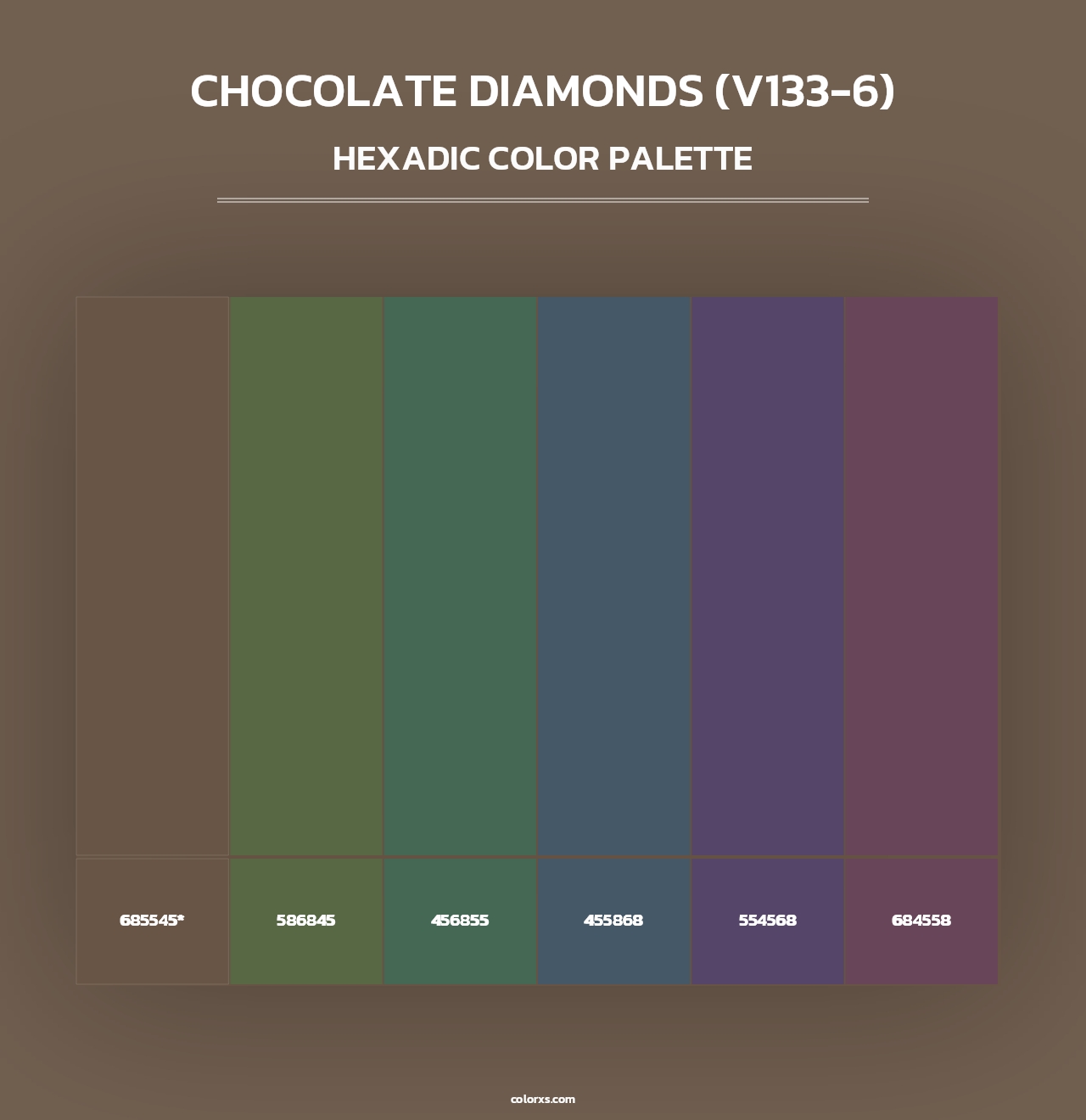 Chocolate Diamonds (V133-6) - Hexadic Color Palette