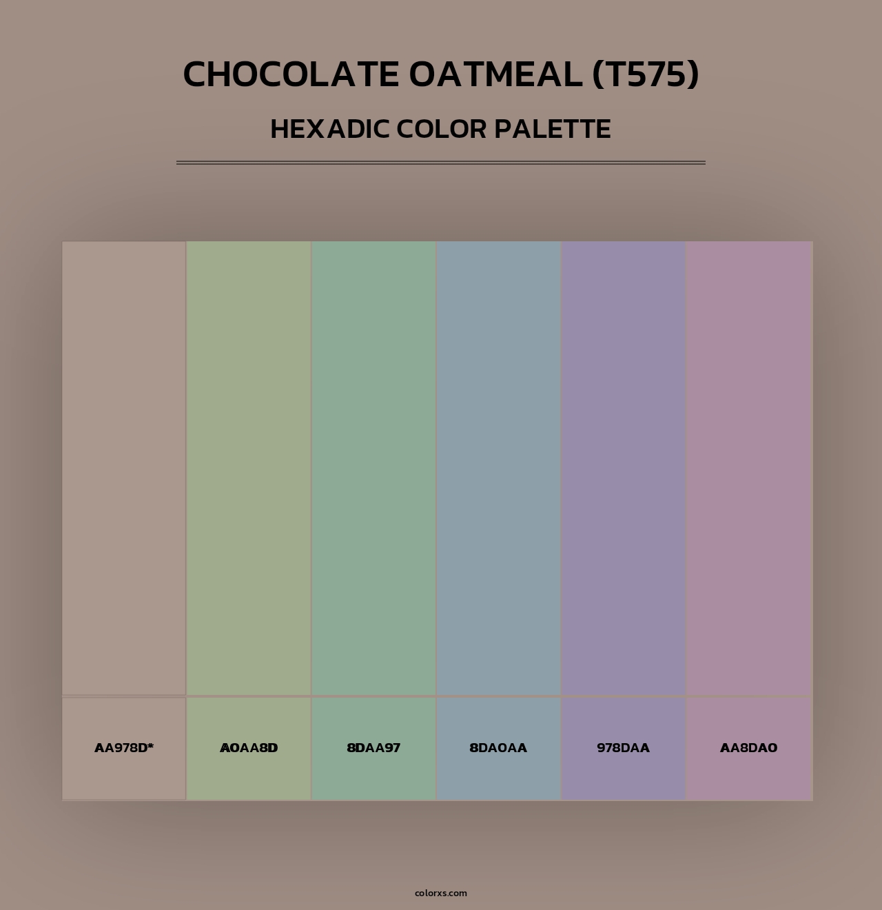 Chocolate Oatmeal (T575) - Hexadic Color Palette