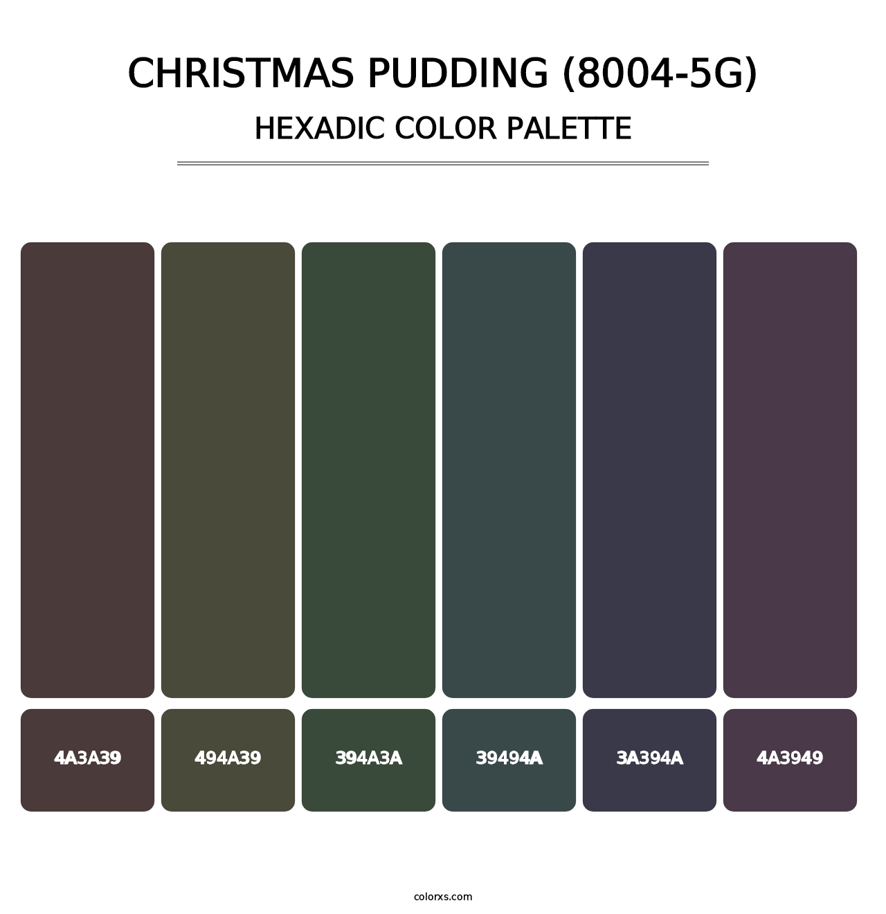 Christmas Pudding (8004-5G) - Hexadic Color Palette