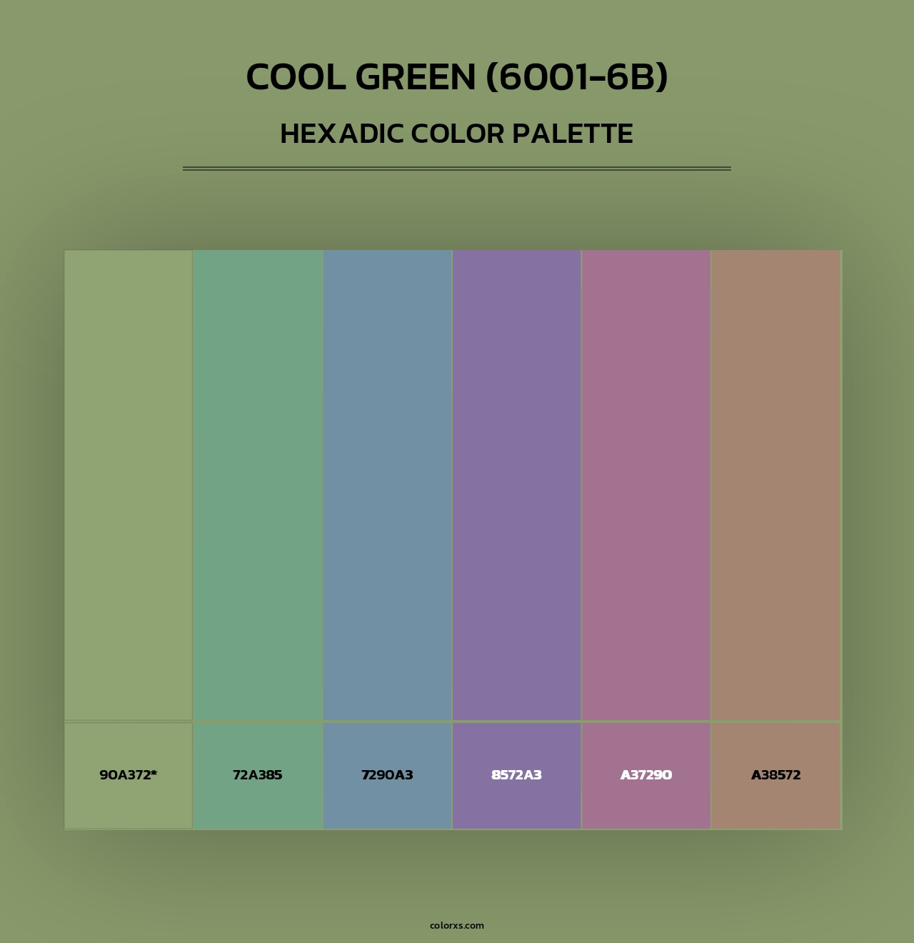 Cool Green (6001-6B) - Hexadic Color Palette