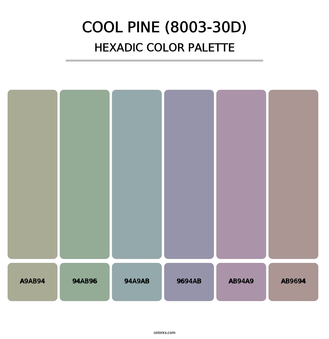 Cool Pine (8003-30D) - Hexadic Color Palette