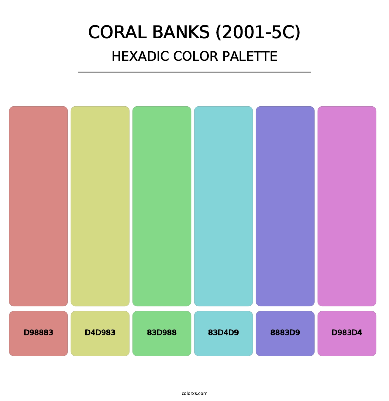 Coral Banks (2001-5C) - Hexadic Color Palette