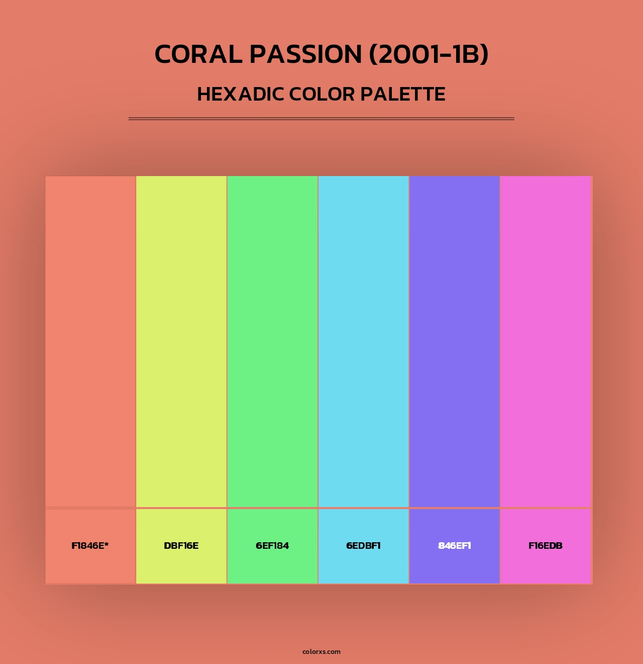 Coral Passion (2001-1B) - Hexadic Color Palette
