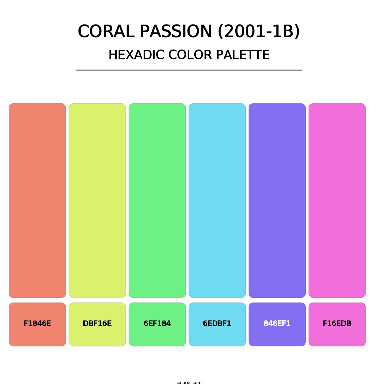 Coral Passion (2001-1B) - Hexadic Color Palette