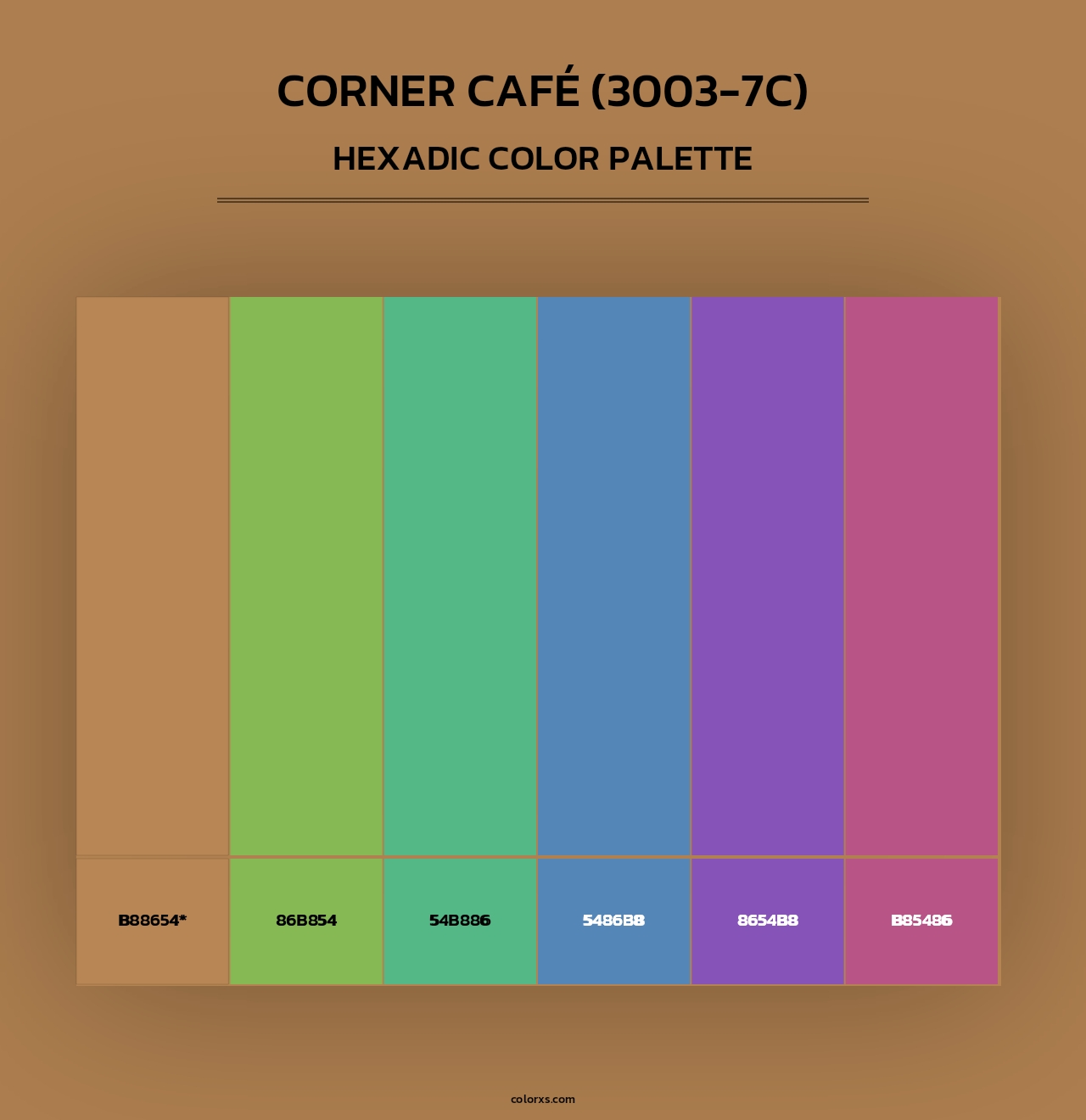 Corner Café (3003-7C) - Hexadic Color Palette