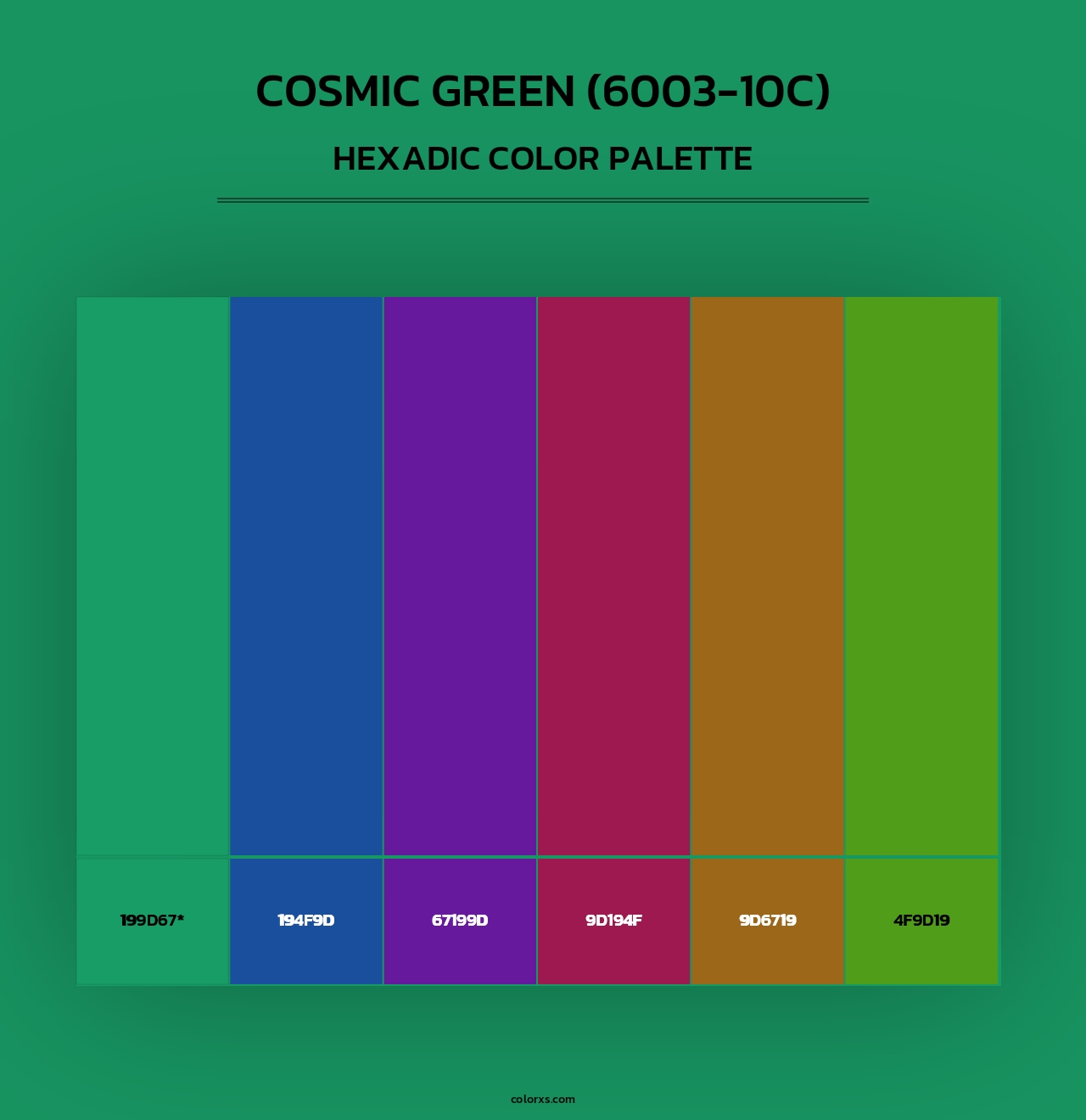 Cosmic Green (6003-10C) - Hexadic Color Palette
