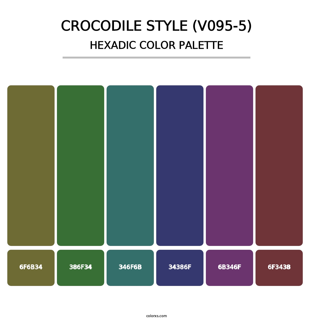 Crocodile Style (V095-5) - Hexadic Color Palette