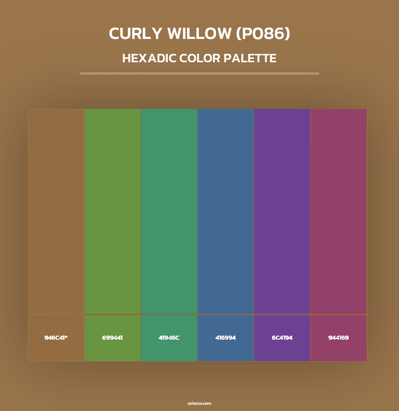 Curly Willow (P086) - Hexadic Color Palette