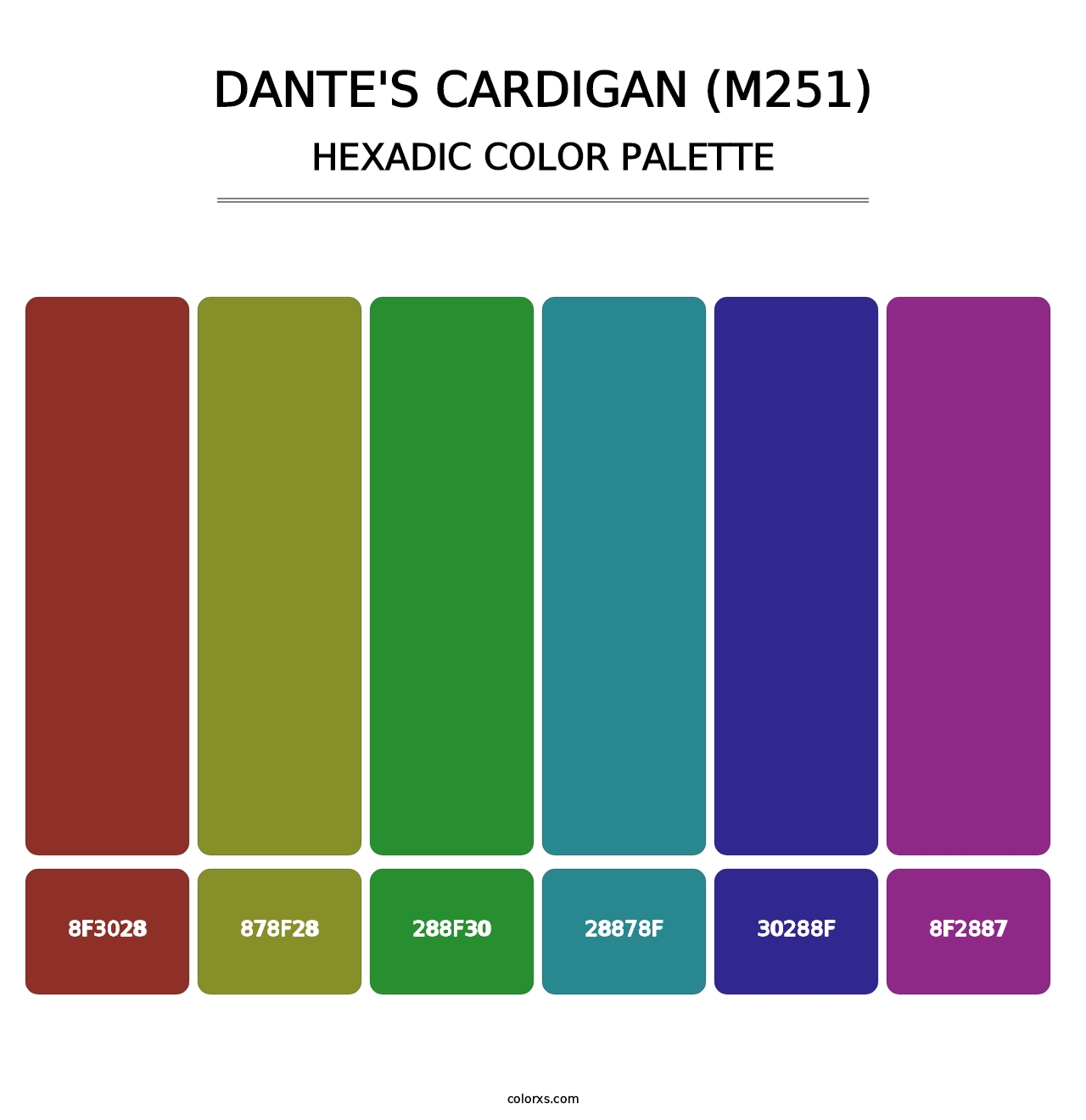 Dante's Cardigan (M251) - Hexadic Color Palette