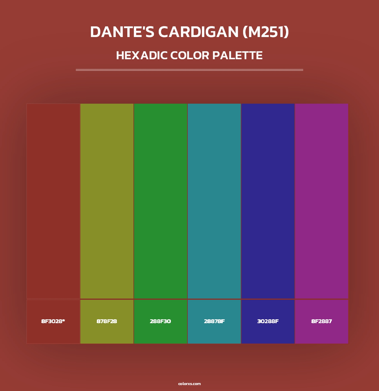 Dante's Cardigan (M251) - Hexadic Color Palette