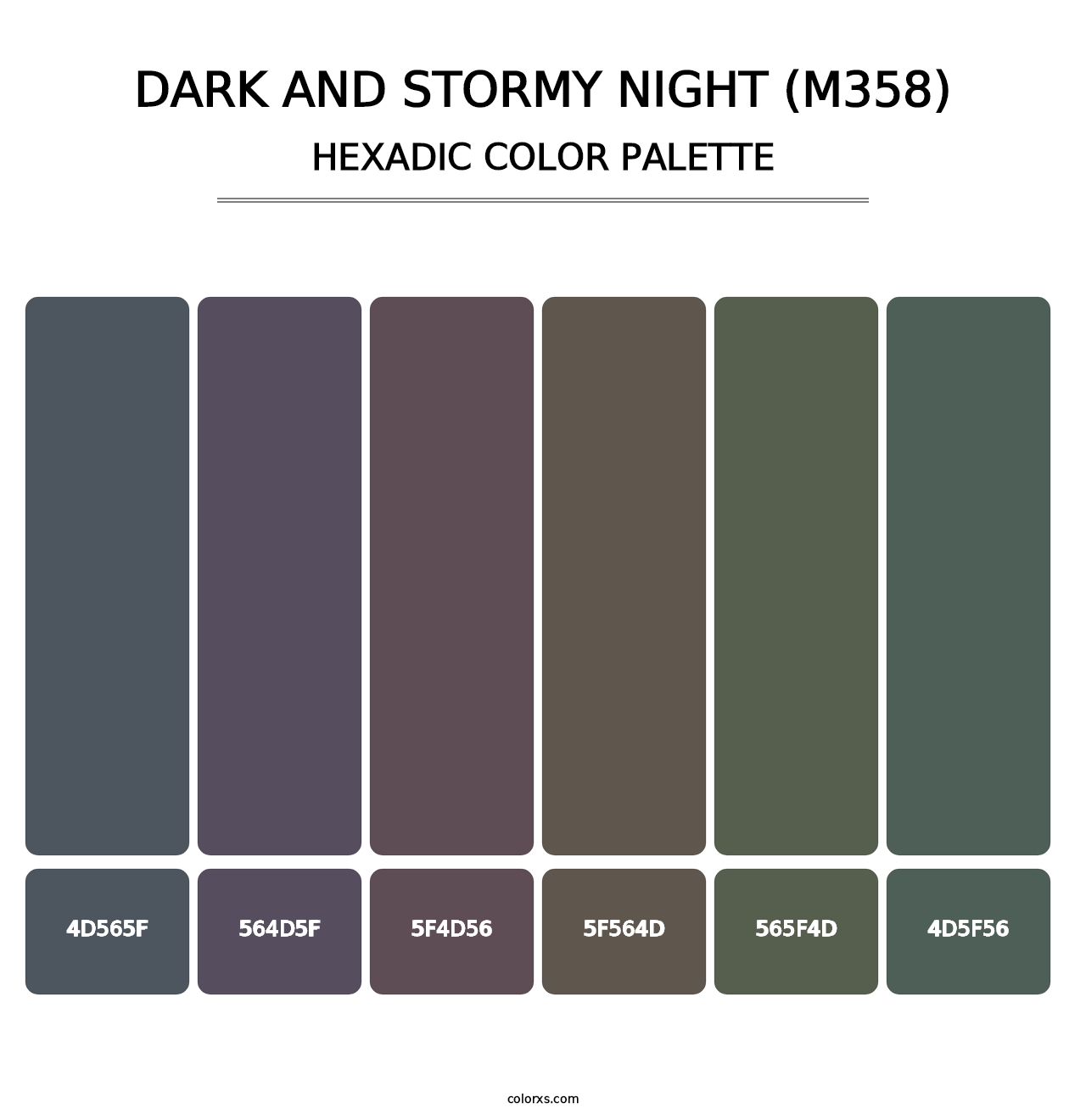 Dark and Stormy Night (M358) - Hexadic Color Palette