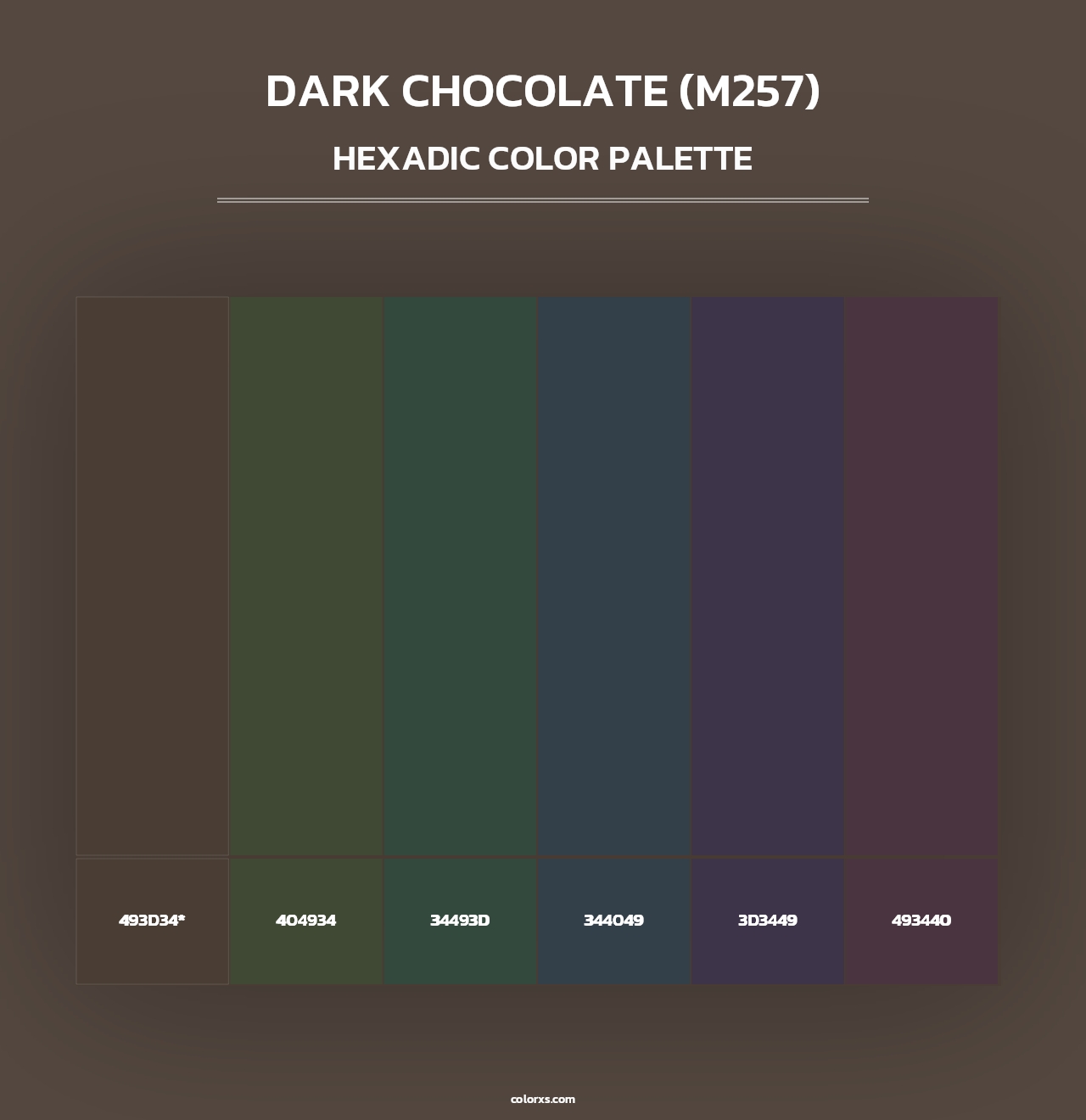 Dark Chocolate (M257) - Hexadic Color Palette
