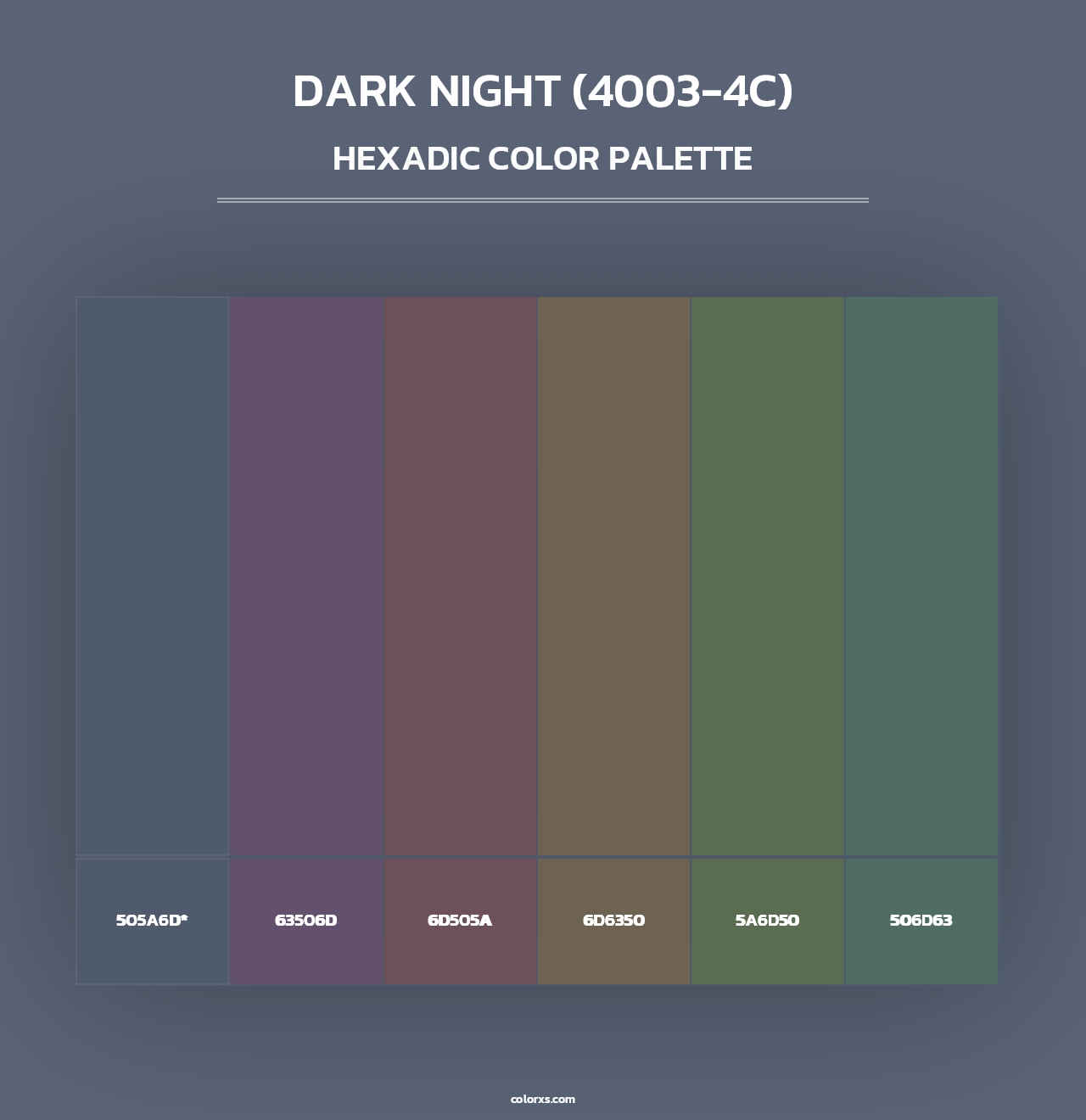 Dark Night (4003-4C) - Hexadic Color Palette