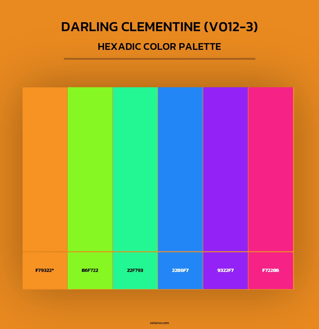Darling Clementine (V012-3) - Hexadic Color Palette