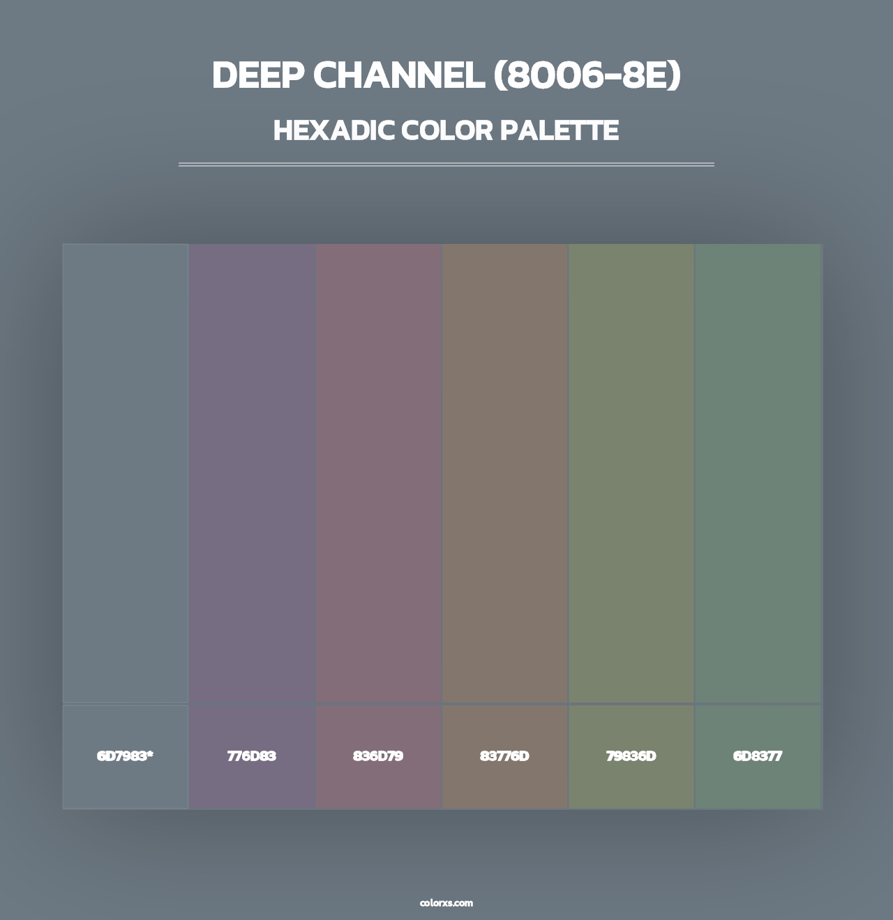 Deep Channel (8006-8E) - Hexadic Color Palette