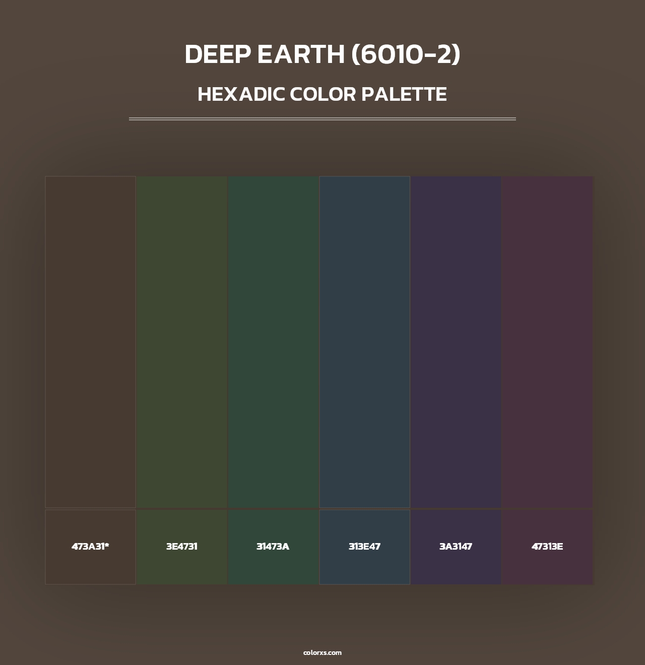 Deep Earth (6010-2) - Hexadic Color Palette