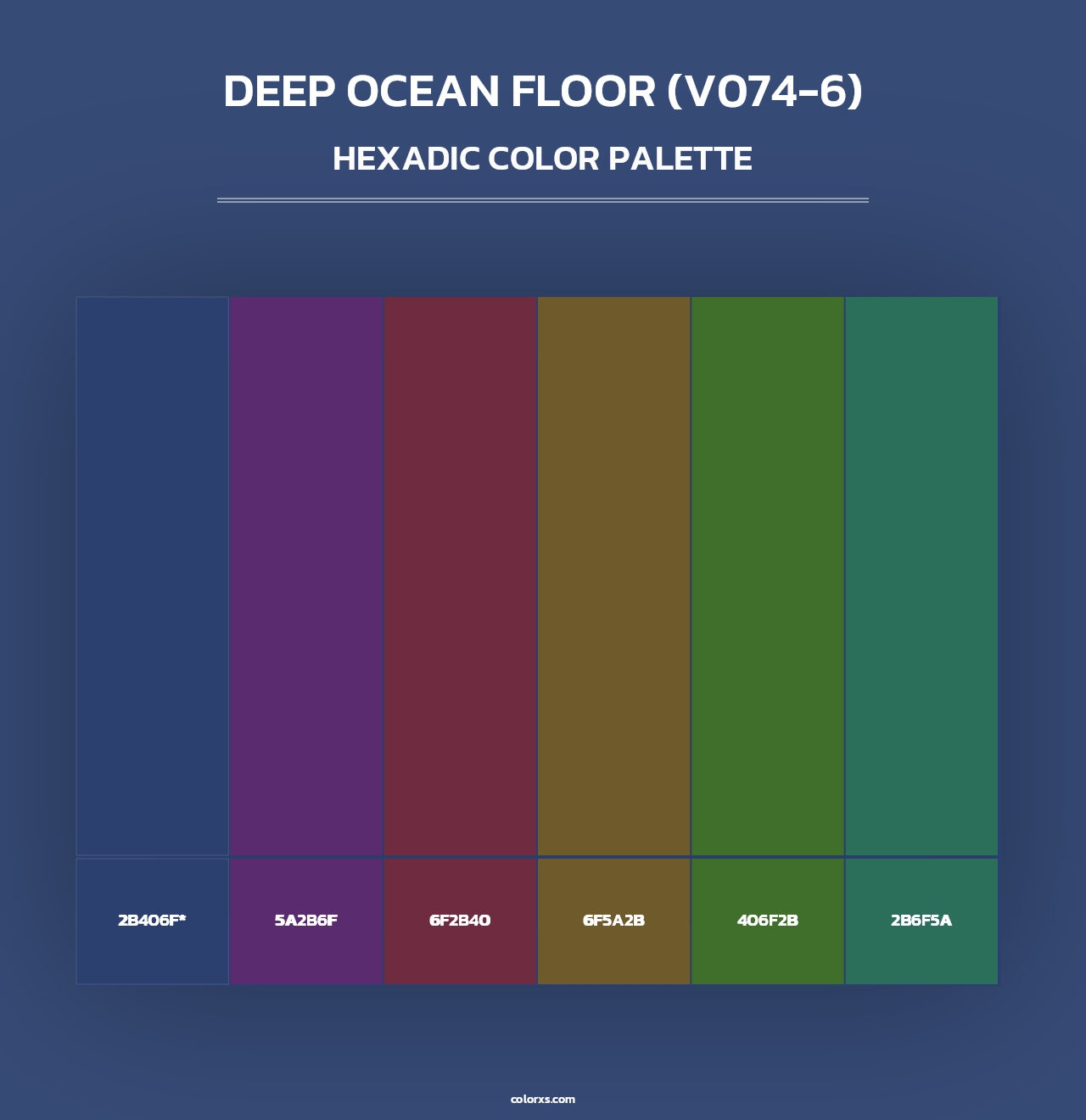 Deep Ocean Floor (V074-6) - Hexadic Color Palette