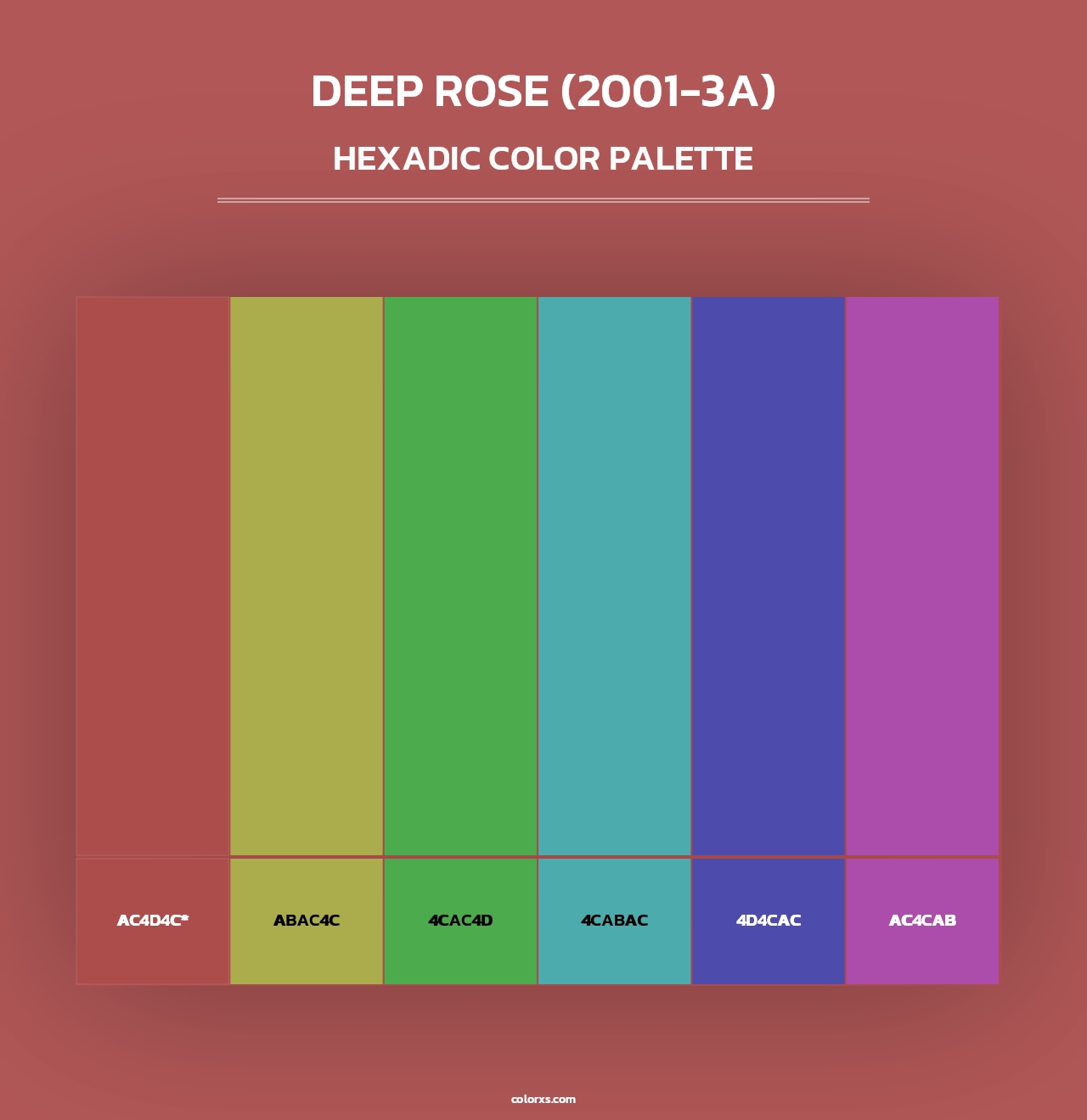Deep Rose (2001-3A) - Hexadic Color Palette