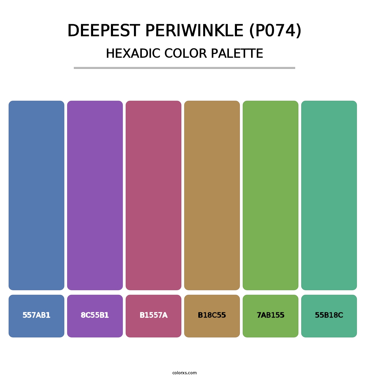 Deepest Periwinkle (P074) - Hexadic Color Palette