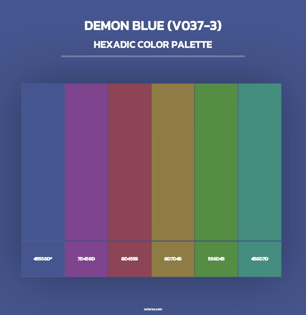 Demon Blue (V037-3) - Hexadic Color Palette