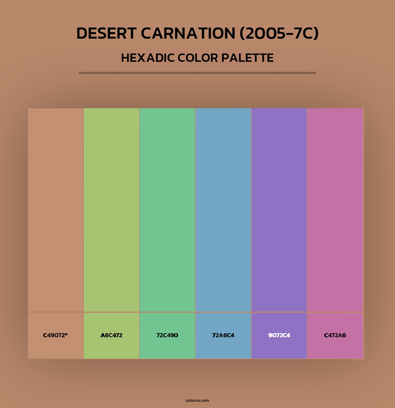 Desert Carnation (2005-7C) - Hexadic Color Palette