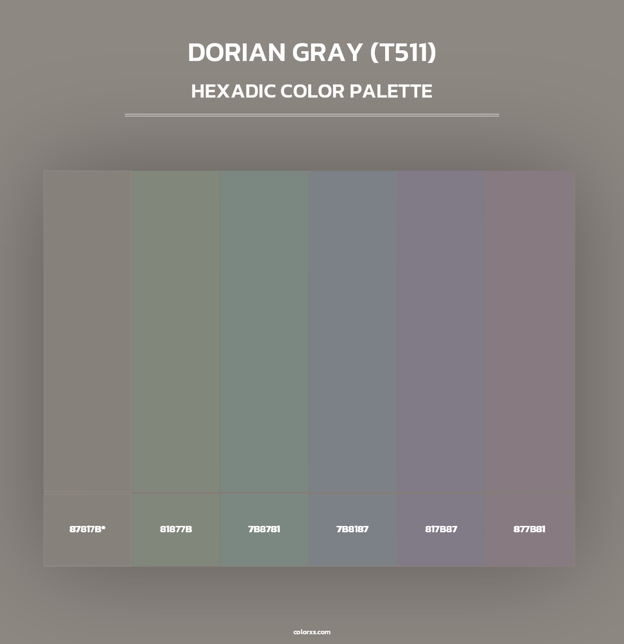 Dorian Gray (T511) - Hexadic Color Palette