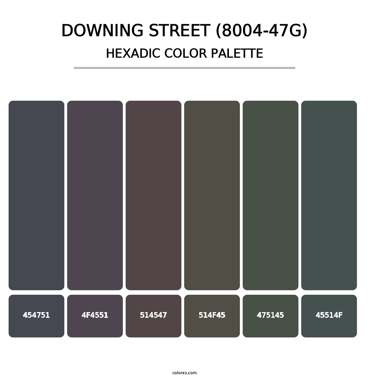 Downing Street (8004-47G) - Hexadic Color Palette