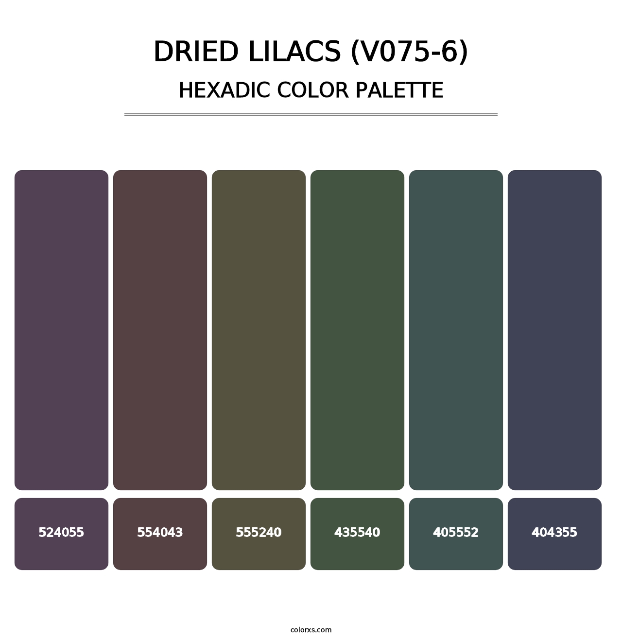 Dried Lilacs (V075-6) - Hexadic Color Palette