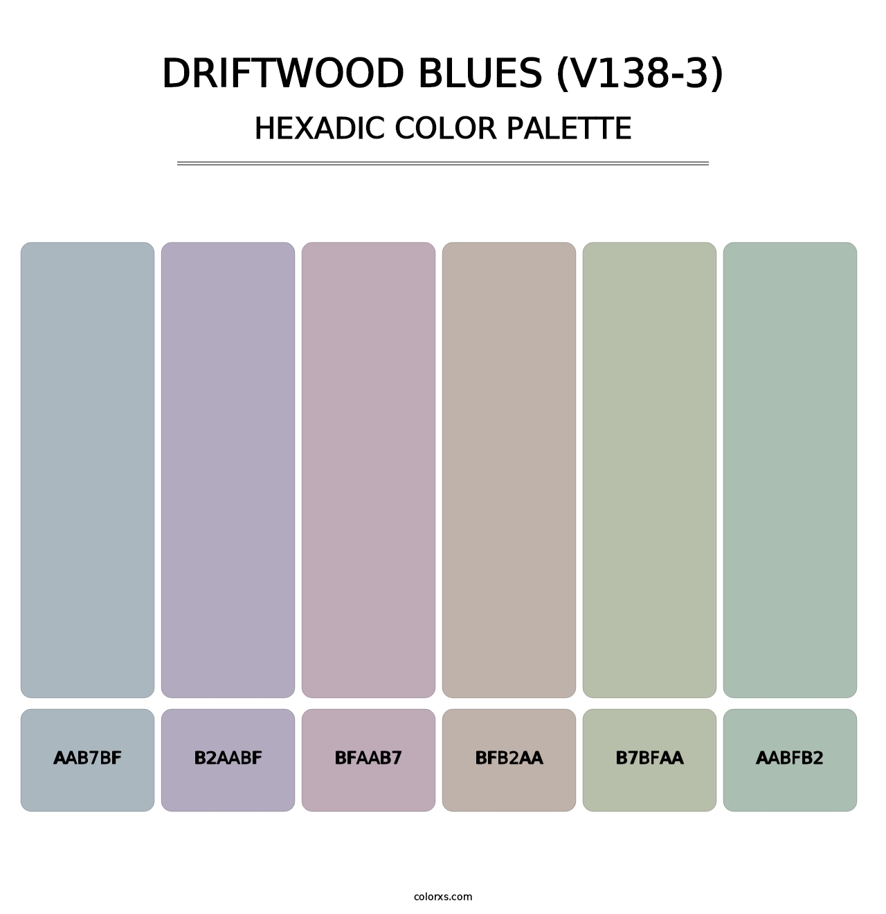 Driftwood Blues (V138-3) - Hexadic Color Palette