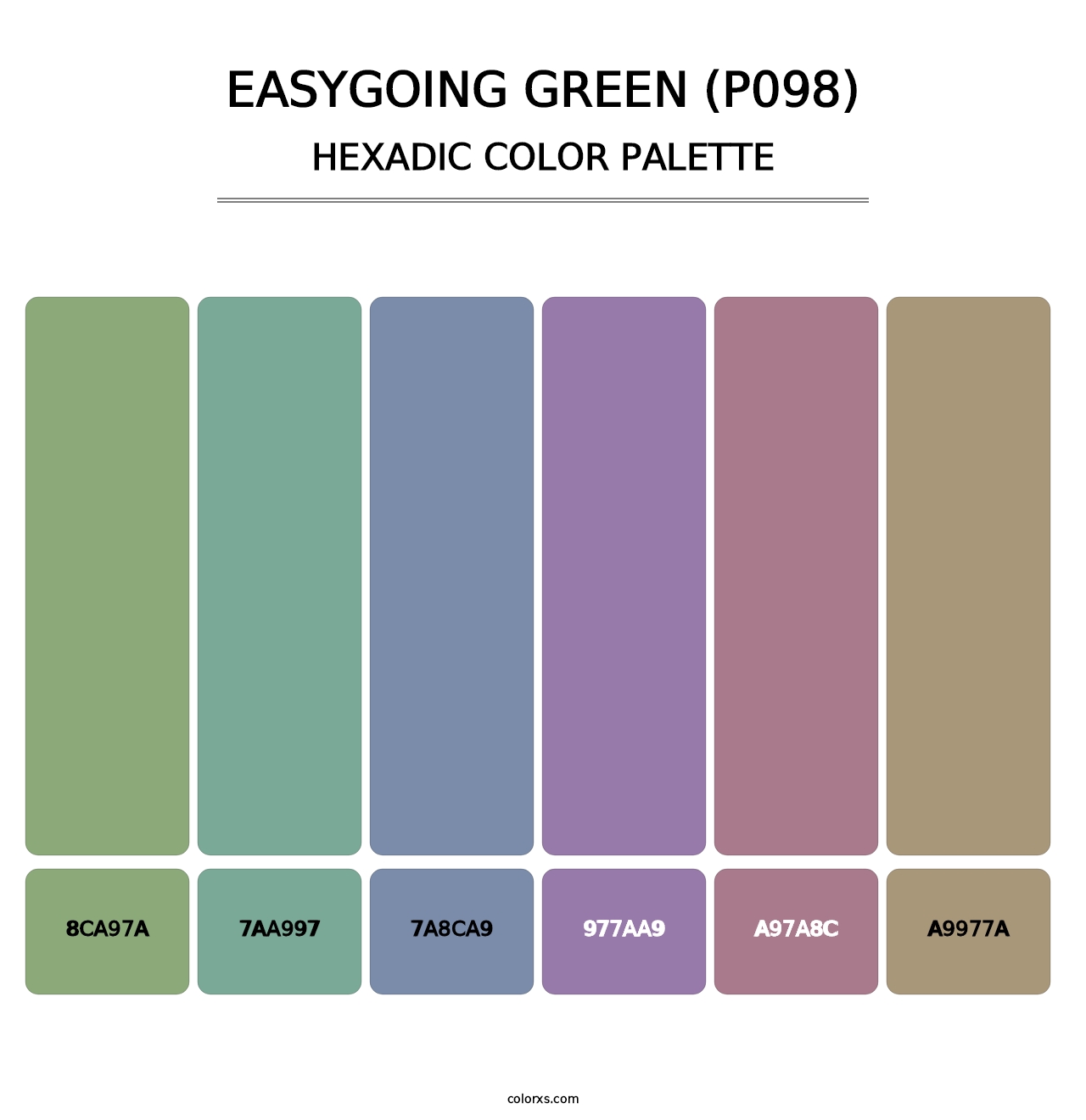 Easygoing Green (P098) - Hexadic Color Palette