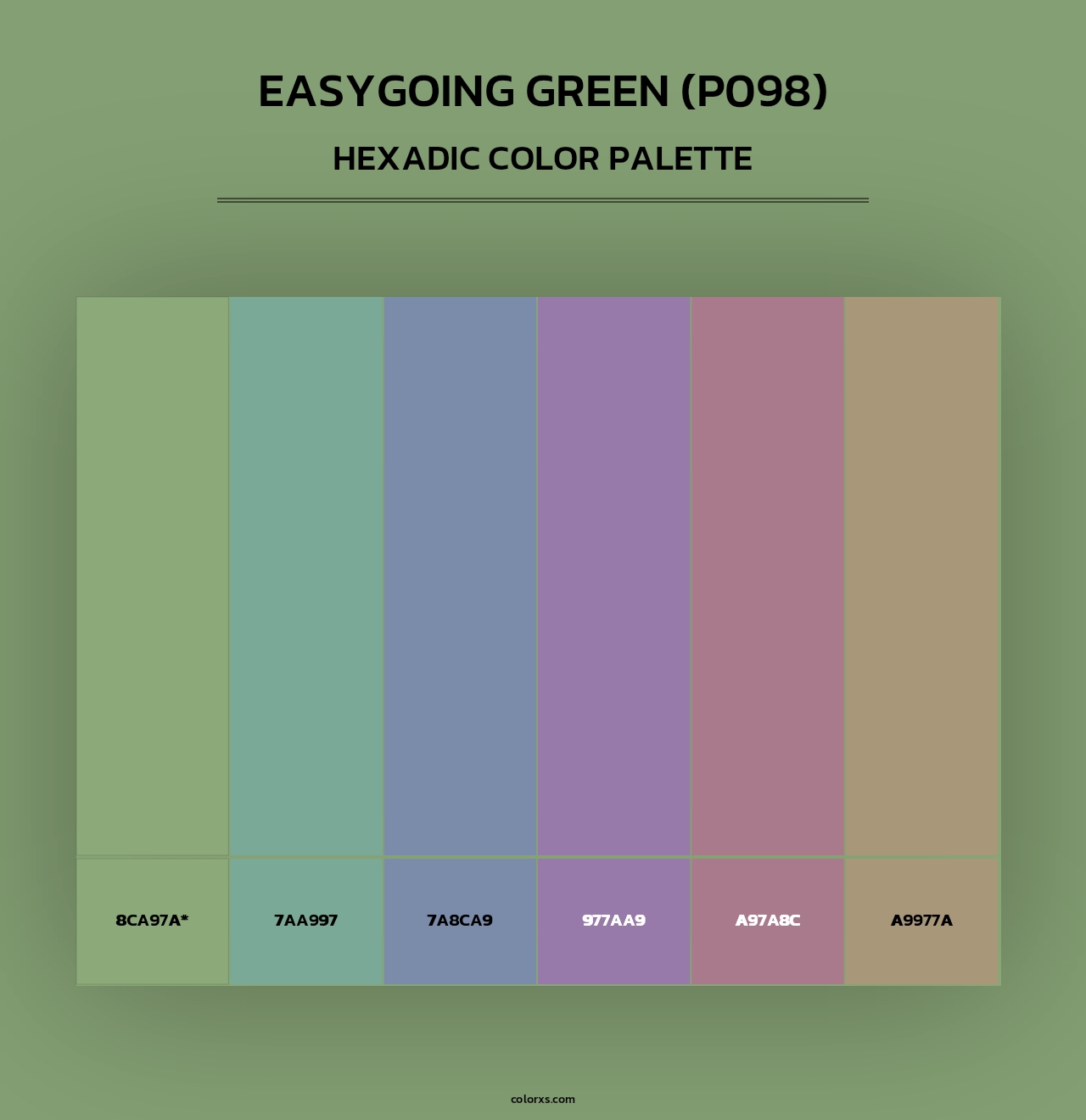 Easygoing Green (P098) - Hexadic Color Palette