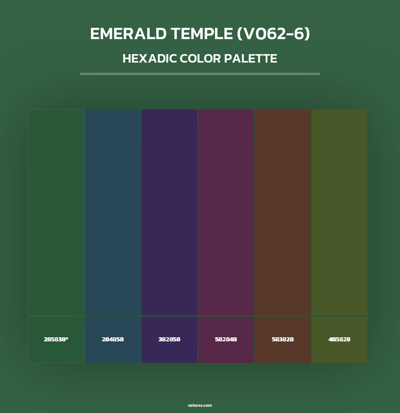 Emerald Temple (V062-6) - Hexadic Color Palette