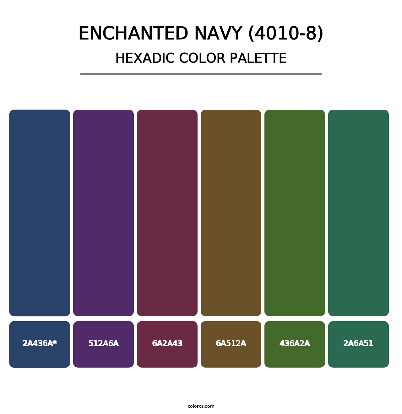 Enchanted Navy (4010-8) - Hexadic Color Palette