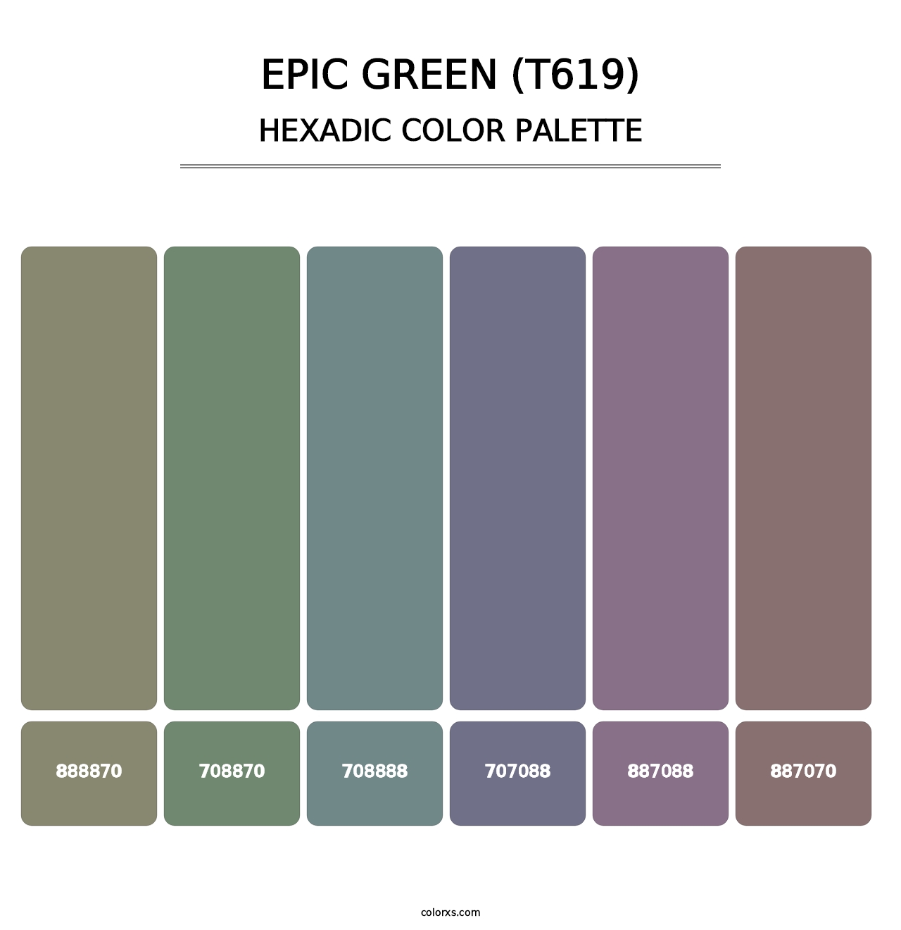 Epic Green (T619) - Hexadic Color Palette